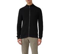 Strickjacke S.OLIVER, Herren, Gr. XXL, schwarz, Strick, Obermaterial: 100% Baumwolle, unifarben, normal hüftbedeckend, Rundhals, Bündchen, Strickjacken, mit Stehkragen und Reißverschluss (68889617-XXL