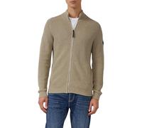 s.Oliver Struktur-Strickjacke – Stehkragen, Reißverschluss, Eingrifftaschen – Herren XL Beige
