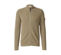 Strickjacke S.OLIVER, Herren, Gr. XXL, dk beige, Strick, Obermaterial: 100% Baumwolle, unifarben, normal hüftbedeckend, Rundhals, Bündchen, Strickjacken, mit Stehkragen und Reißverschluss (83205132-XX
