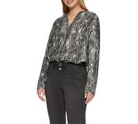 s.Oliver Damen 2154248 Bluse Langarm, Grau/Schwarz 98A2, 42