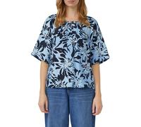 Strukturierte Bluse aus Viskosemix mit Raffung 46 blau|mehrfarbig 2168772.51A1.46