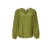 Strukturierte Bluse aus Viskosemix mit Smok Details 34 Grün