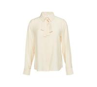 Strukturierte Bluse mit abnehmbarer Schluppe 34 Beige