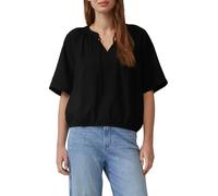 Strukturierte Bluse mit Halbarm im O-Shape 40 schwarz 2161113.9999.40