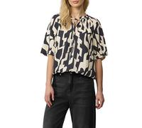 Strukturierte Bluse mit Halbarm im O-Shape 38 schwarz|beige 2161113.99A0.38