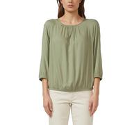 Schlupfbluse S.OLIVER, Damen, Gr. 38, summer khaki, Web, Obermaterial: 100% Viskose, unifarben, lässig geschnitten hüftbedeckend, Rundhals, elastischer Bund, Blusen Schlupfbluse, mit elstsichem Bund u