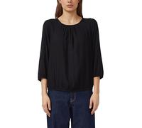 Strukturierte Viskose-Bluse mit Raff-Details 38 schwarz 2181636.9999.38