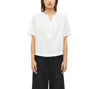 Strukturierte Viskosemix-Bluse mit Raffung 40 weiß 2179125.0100.40