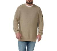 Strukturierter Baumwoll-Pullover mit Label-Patch 4XL beige 2174093.80W0.4XL