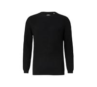 Strukturierter Baumwoll-Pullover mit Label-Patch 3XL schwarz 2174093.9999.3XL