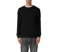 Strukturierter Baumwoll-Pullover mit Label-Patch XL schwarz 2170219.9999.XL