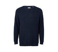 Strukturierter Baumwoll-Pullover mit Label-Patch 4XL blau 2174093.5978.4XL