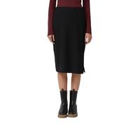 Strukturierter Midi-Rock mit Elastikbund und Schlitz 44 schwarz 2170344.9999.44