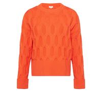 s.Oliver - Strukturierter Oversized Baumwollmischung Pullover - - Knitwear - Damen - Orange - 2XL