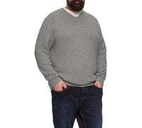 Strukturierter Pullover mit V-Ausschnitt 5XL grau 2160083.97X0.5XL