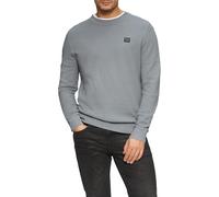 Strukturierter Strickpullover mit Logo-Patch L grau 2157045.9500.L
