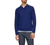Strukturierter Strickpullover mit Polokragen XXL blau 2157046.5612.XXL