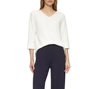 Strukturiertes Jersey-Sweatshirt mit V-Ausschnitt und 3/4-Ärmeln 48 creme 2161667.0210.48