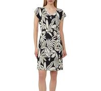 s.Oliver Strukturiertes Jerseykleid mit All-Over-Print und Gürtel schwarz 44