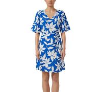 Strukturiertes Kleid mit Gürtel 46 blau|creme 2176376.56A2.46