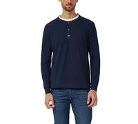 Strukturiertes Langarmshirt mit Henley-Ausschnitt L blau 2174616.5978.L