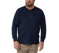 Strukturiertes Langarmshirt mit Henley-Ausschnitt 5XL blau 2177567.5978.5XL