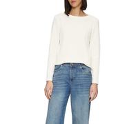 Strukturiertes Sweatshirt mit Rundhalsausschnitt 40 creme