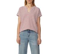 Strukturiertes T-Shirt im O-Shape 34 rot|creme 2166327.35H2.34