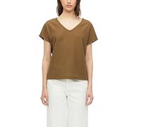 Strukturiertes V-Neck-T-Shirt im Relaxed Fit 46 braun 2178640.8918.46