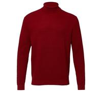 Strukturmix-Pullover aus reiner Baumwolle mit Rollkragen XL rot 2170234.3626.XL