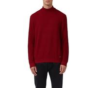 Strukturmix-Pullover aus reiner Baumwolle mit Rollkragen L rot 2170234.3626.L