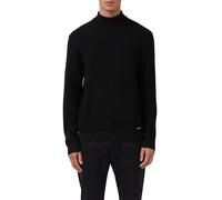 Strukturmix-Pullover aus reiner Baumwolle mit Rollkragen L schwarz 2170234.9999.L