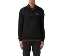 Strukturmix-Troyer aus Baumwolle mit Garment Dye L schwarz 2170238.9999.L