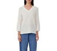 Shirt im Fabricmix mit V-Ausschnitt und 3/4-Arm 36 creme 2170094.0210.36