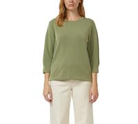 Sweatshirt S.OLIVER, Damen, Gr. 34, khaki, Sweatware, Obermaterial: 47% Modal, 41% Polyester, 12% Elasthan, unifarben, bequem hüftbedeckend, Rundhals, Sweatshirts Sweatshirt, 3/3-Arm mit Stretch (8710
