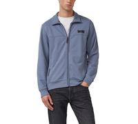 Sweatjacke S.OLIVER, Herren, Gr. 3XL, graublau, Sweatware, Obermaterial: 70% Baumwolle, 30% Polyester, unifarben, normal hüftbedeckend, Rundhals, Flachstrickbündchen, Sweatjacken Sweatjacke, mit Stehk