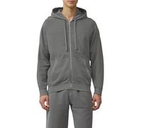 Sweatjacke mit Garment Dye und Kapuze im Fabricmix XXL grau 2163500.9467.XXL