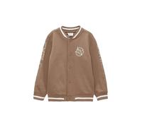 s.Oliver Sweatjacke mit Kontraststreifen und Print-Detail Cognac 140