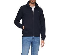 Sweatjacke mit Stehkragen und Logo-Detail M blau
