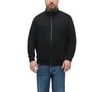 Sweatjacke, Herren, Gr. 4XL, schwarz, Web, Obermaterial: 70% Baumwolle, 30% Polyester, S.OLIVER MEN BIG SIZES, unifarben, regular fit hüftbedeckend, Rundhals, Rippbündchen, Sweatjacken Sweatjacke, mit