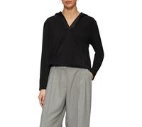 s.Oliver BLACK LABEL Loose Fit Kapuzenshirt mit Satin-Details in Black, Größe 40