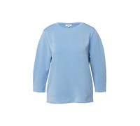 Sweatshirt S.OLIVER, Damen, Gr. 42, blau, Sweatware, Obermaterial: 47% Modal, 41% Polyester, 12% Elasthan, unifarben, bequem hüftbedeckend, Rundhals, Sweatshirts Sweatshirt, 3/3-Arm mit Stretch (42665