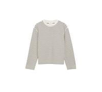 Sweater S.OLIVER, Damen, Gr. 36, braun (braun stripe), Single Jersey, Obermaterial: 75% Viskose, 18% Polyester, 7% Elasthan, gestreift, normal hüftbedeckend, Rundhals, Sweatshirts Sweater, in Streifen