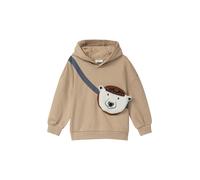 Kuscheliger Oversize Hoodie mit aufgesetzter Reißverschlusstasche 116/122 braun 2173446.8433.116_122