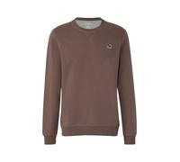 Sweatshirt S.OLIVER, Herren, Gr. S, braun, Sweatware, Obermaterial: 70% Baumwolle, 30% Polyester, unifarben, regular fit taillenbedeckt, Rundhals, Rippbündchen, Sweatshirts Sweatshirt, mit Logo Sticke