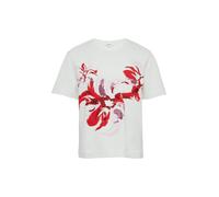Leichtes Kurzarm-Sweatshirt mit Print und Pailletten 38 creme 2164181.02E0.38