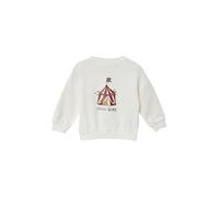 Sweatshirt im Loose Fit mit Glitzer-Frontprint 68 creme|weiß 2169201.0210.68