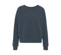 Sweatshirt S.OLIVER, Damen, Gr. 48/50, blau (petrol), Rippware, Obermaterial: 100% Baumwolle, unifarben, Basic, bequem hüftlang, Rundhals, Rippbündchen, Sweatshirts Sweatshirt, aus Ripp-Qualität mit ü