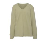 Sweatshirt S.OLIVER "-Langarmshirt mit V-Ausschnitt" Gr. 32/34, grün (pistazie) Damen Sweatshirts (94701812-32) pistazie