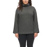 Sweater S.OLIVER CURVE, Damen, Gr. 46, grau (asphalt grau melange), Strick, Obermaterial: 75% Polyester, 22% Viskose, 3% Elasthan, meliert, bequem hüftlang, Rundhals, Bündchen, 20_2_10_Sweatshirts Swe